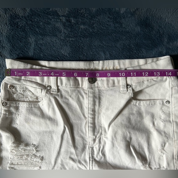 Distressed White Jean Shorts - Picture 2 of 7